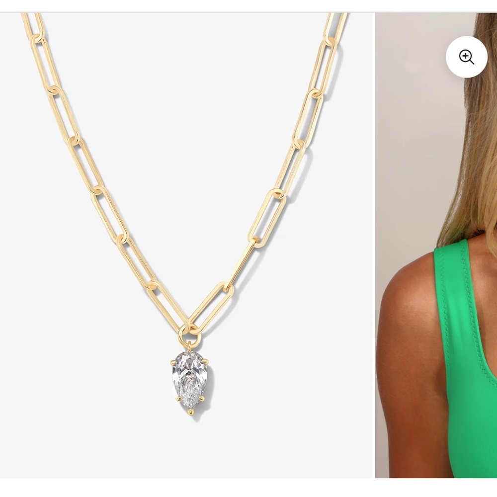NWOT Melinda Maria Gold Samantha Teardrop Necklace - Picture 5 of 6